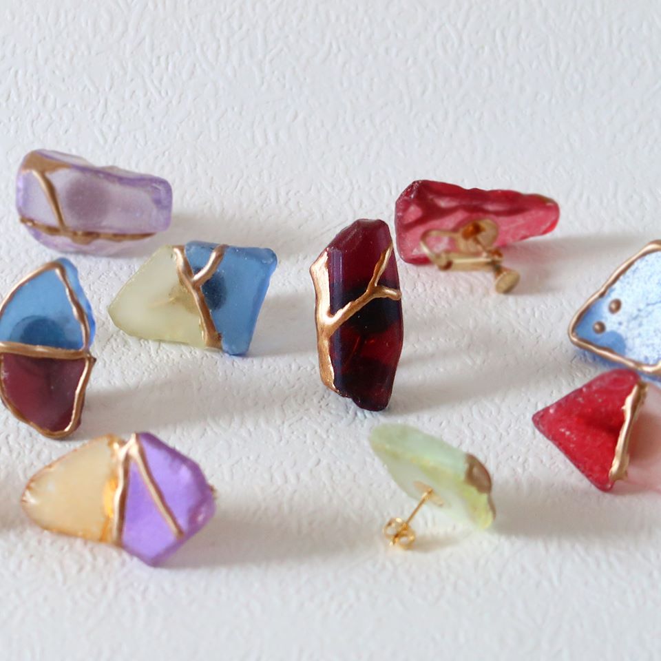 金繼玻璃耳環手作體驗（Kintsugi Glass Earrings）｜課程使用的素材與工具 1